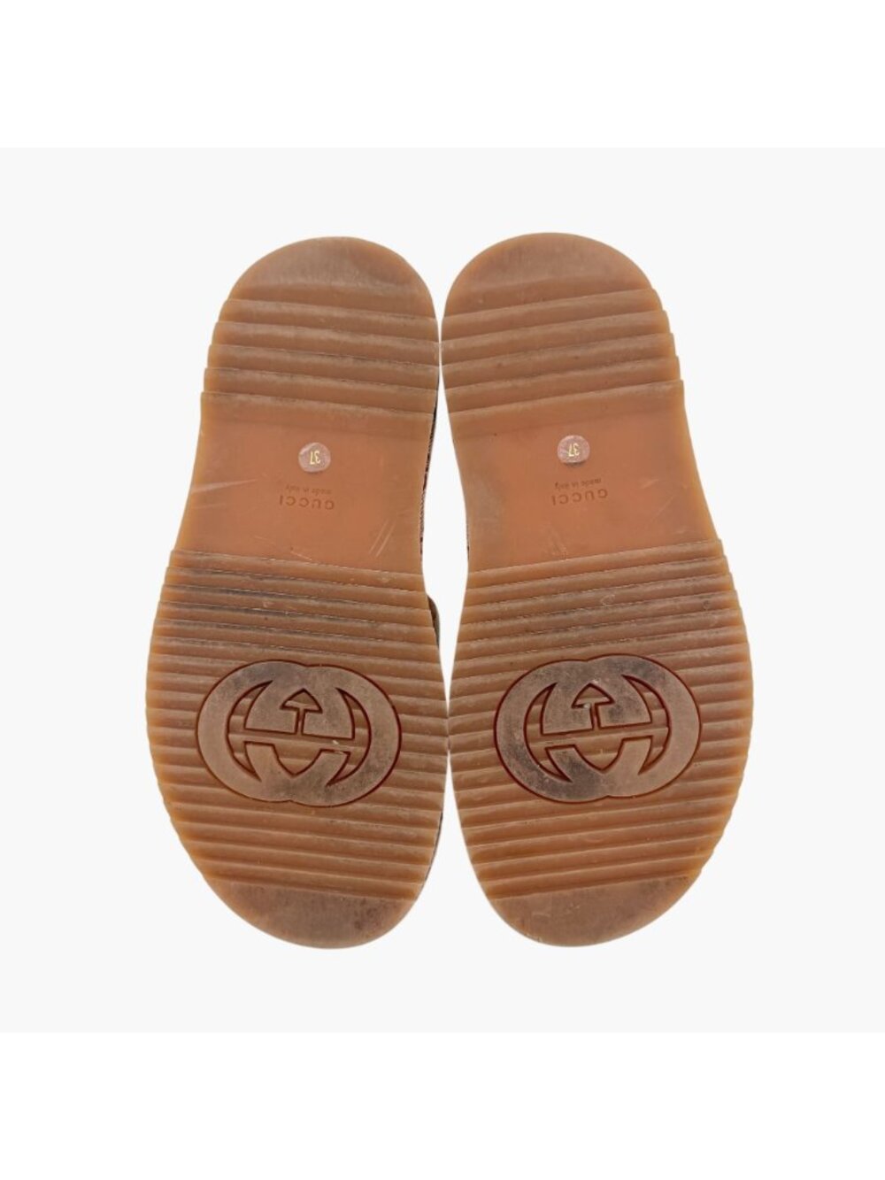 Gucci Angelina Platform Slide Sandals Beige GG Canvas Size 37 US 7 Women's - Picture 12 of 15